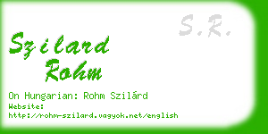 szilard rohm business card